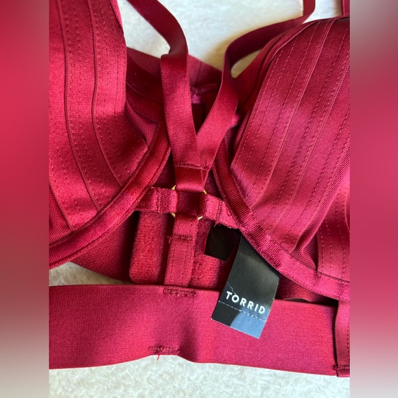 NWT Torrid Sexy Red Strappy Mesh Underwire Bra 1X - Picture 4 of 9